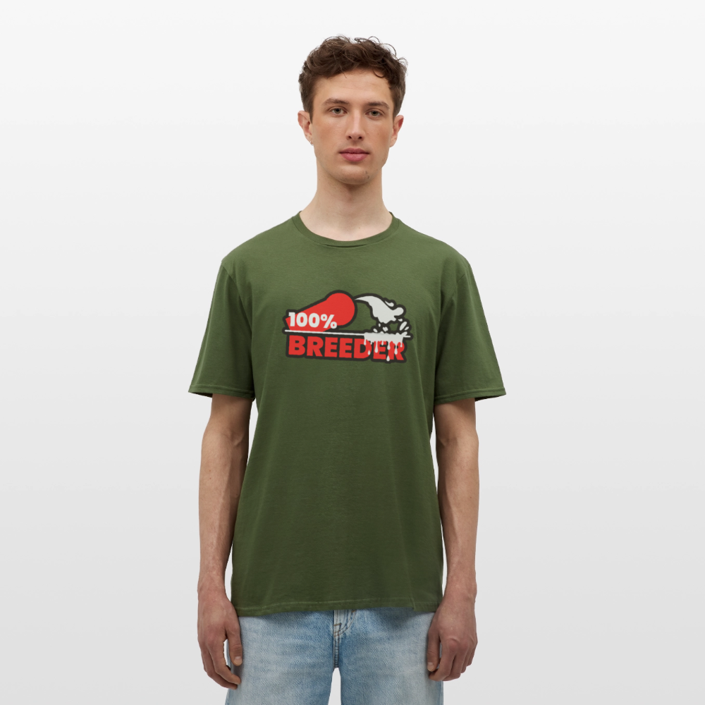 100% BREEDER | Kink Fetish Pride T-Shirt - Militärgrün