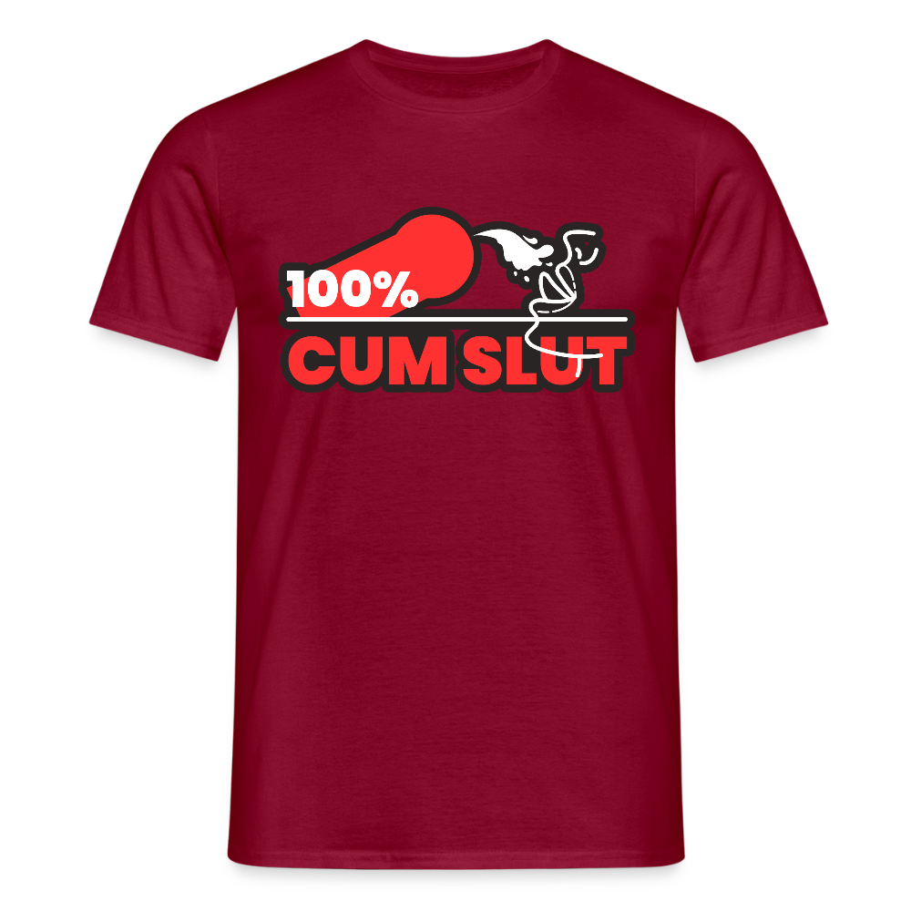 100% CUM SLUT | Kink Fetish Pride T-Shirt - Ziegelrot