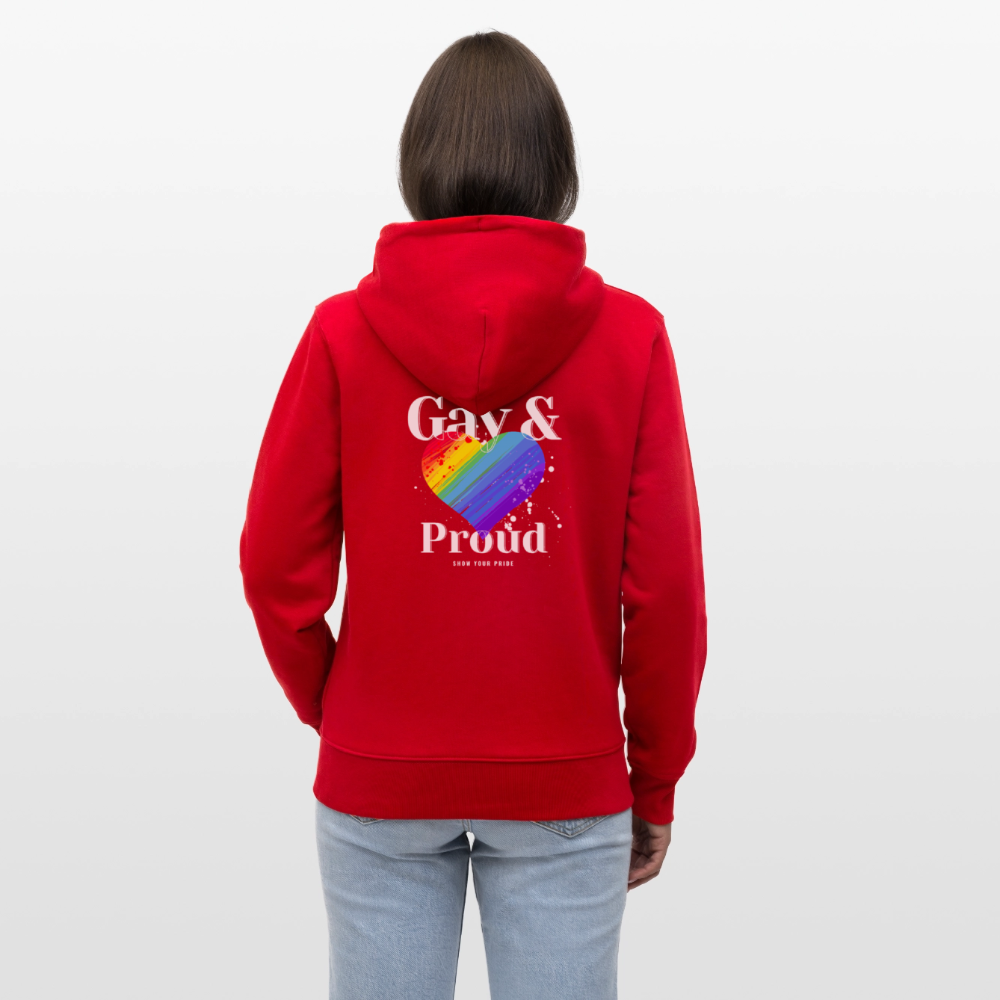 Gay & Proud | Pride Bio-Kapuzenjacke Unisex - Rot
