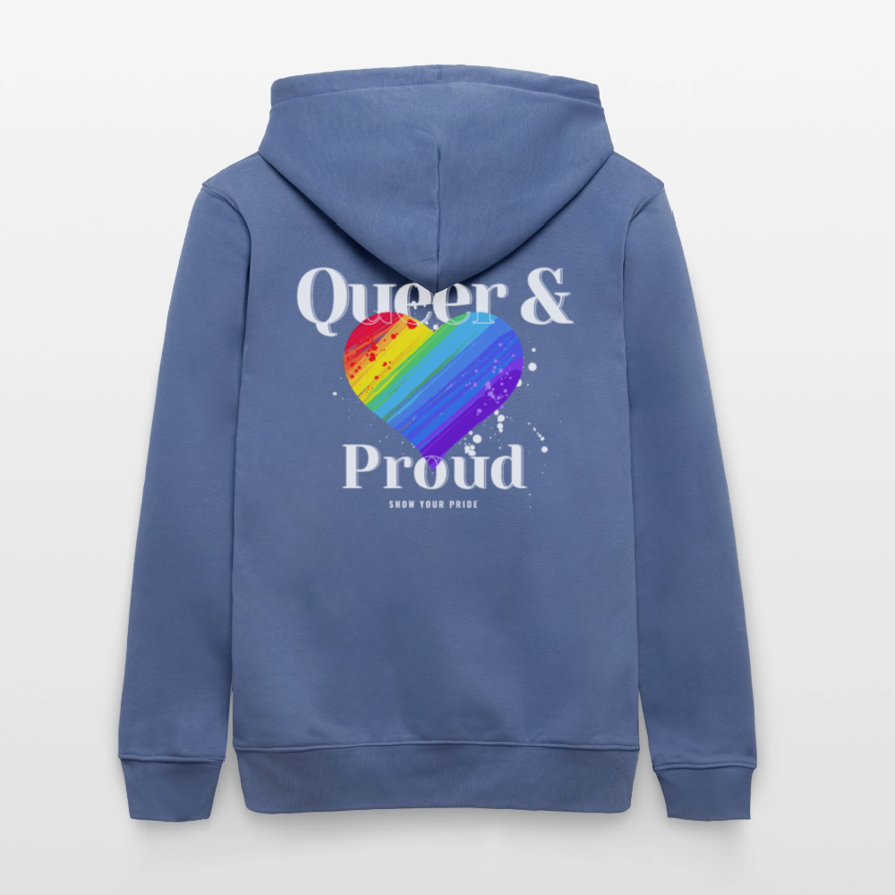 Queer & Proud | Pride Bio-Hoodie Unisex - Blau