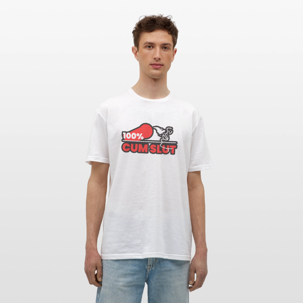 100% CUM SLUT | Kink Fetish Pride T-Shirt - Weiß