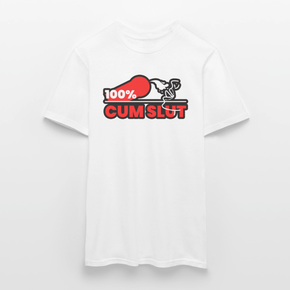 100% CUM SLUT | Kink Fetish Pride T-Shirt - Weiß