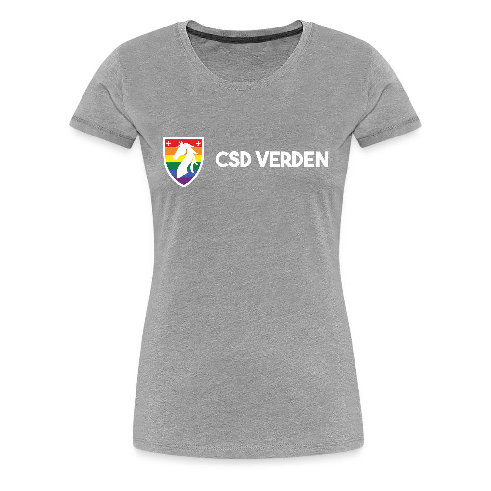 CSD Verden Premium Pride T-Shirt Tailiert Doppelseitig - Grau meliert