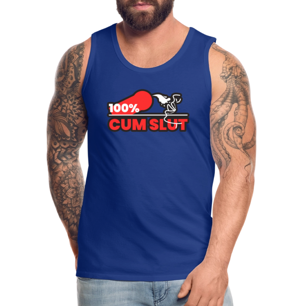 100% CUM SLUT | Kink Fetish Pride Premium Tank Top - Königsblau
