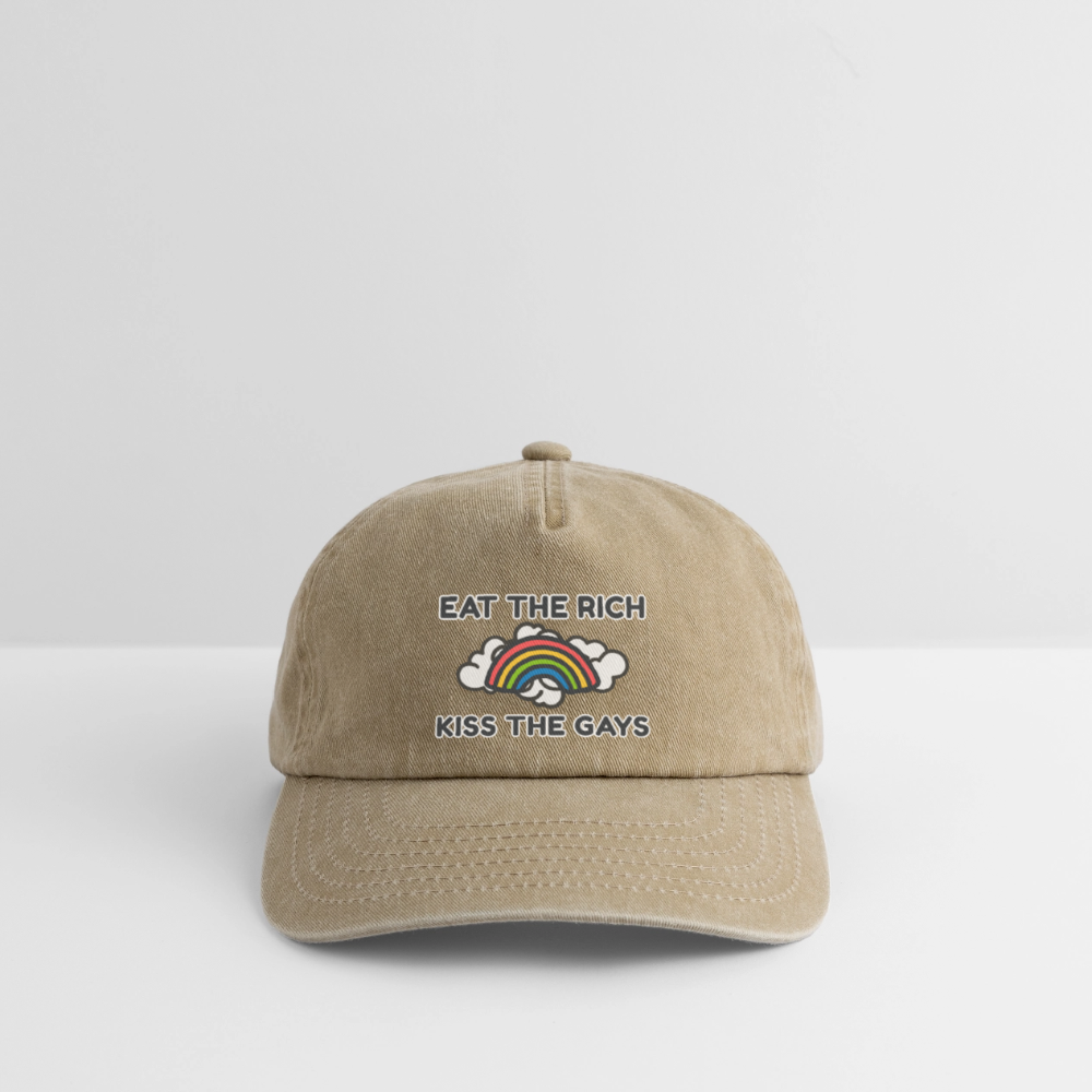 Eat the Rich, Kiss the Gays! Vintage Cap - Vintage Beige
