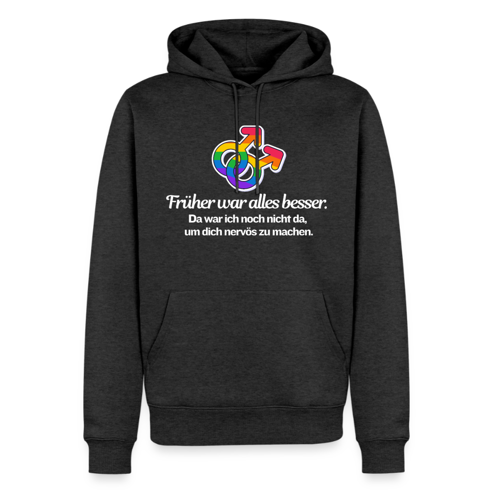 Früher war alles besser Premium Hoodie | Queer Male Symbols Statement - Anthrazit meliert