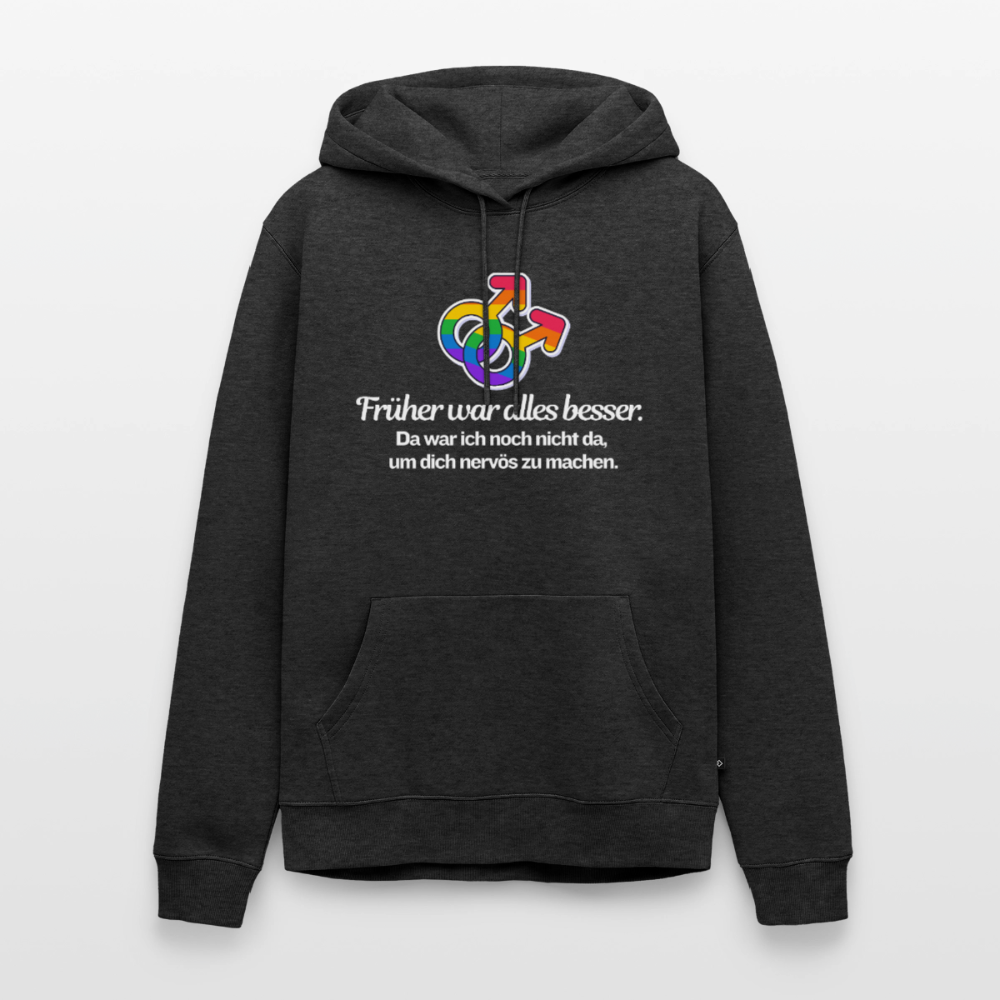 Früher war alles besser Premium Hoodie | Queer Male Symbols Statement - Anthrazit meliert