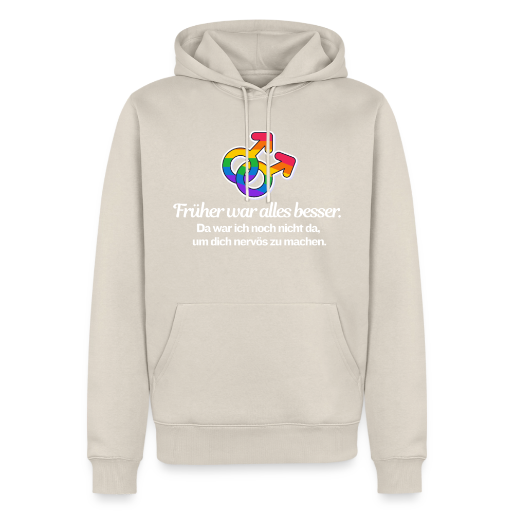 Früher war alles besser Premium Hoodie | Queer Male Symbols Statement - Beige