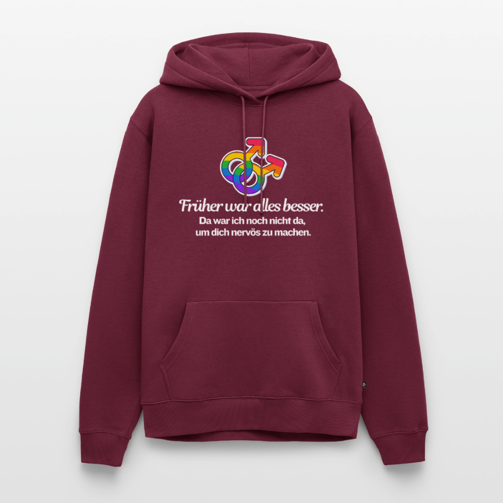 Früher war alles besser Premium Hoodie | Queer Male Symbols Statement - Burgunderrot