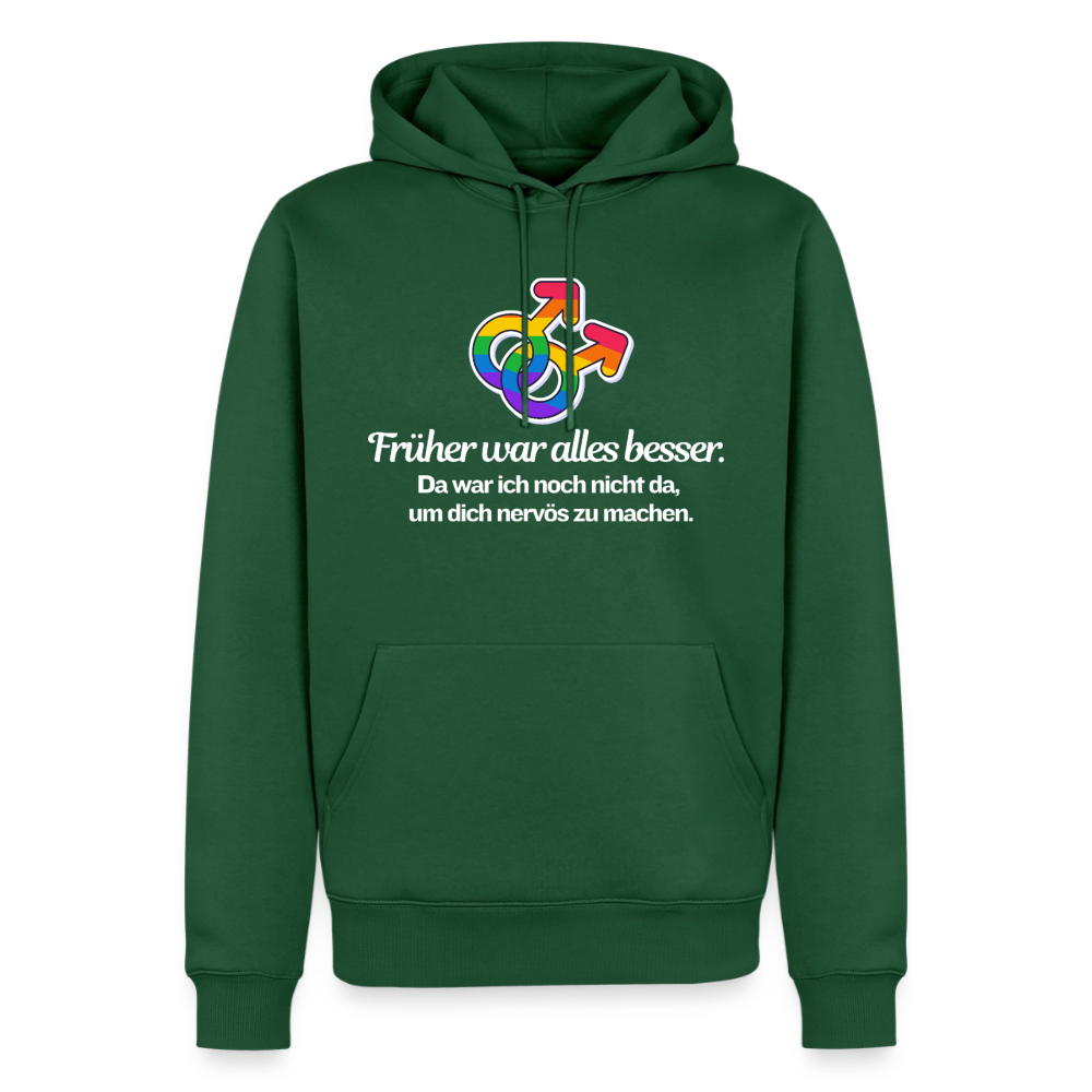 Früher war alles besser Premium Hoodie | Queer Male Symbols Statement - Flaschengrün