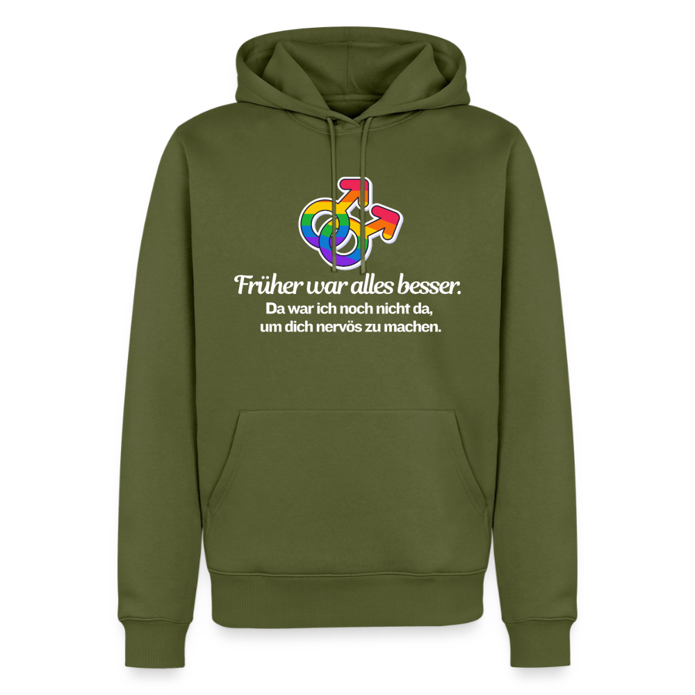Früher war alles besser Premium Hoodie | Queer Male Symbols Statement - Khaki