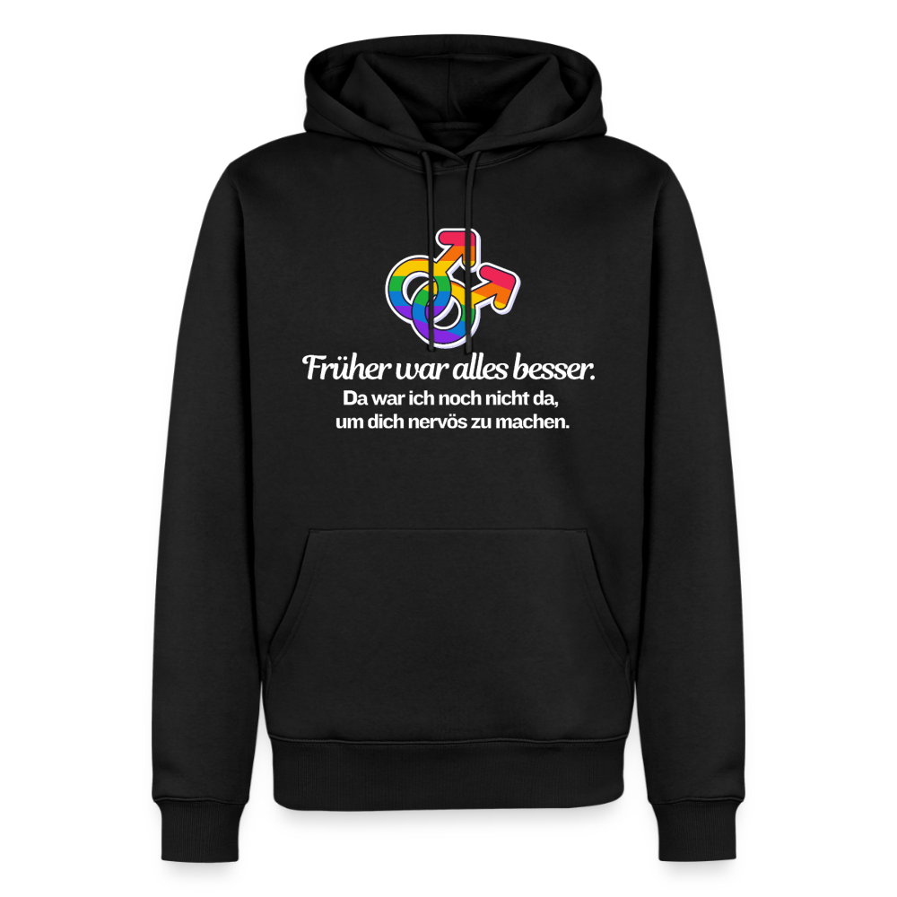 Früher war alles besser Premium Hoodie | Queer Male Symbols Statement - Schwarz
