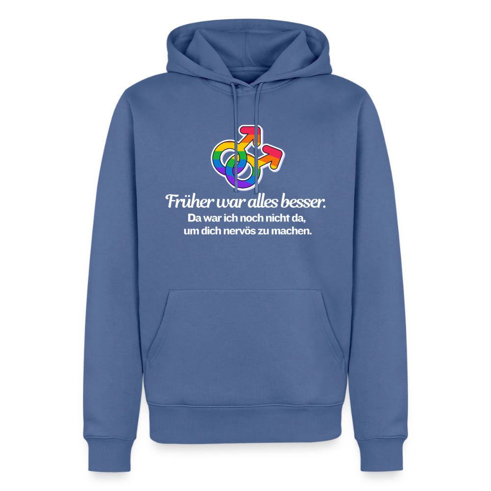 Früher war alles besser Premium Hoodie | Queer Male Symbols Statement - Taubenblau