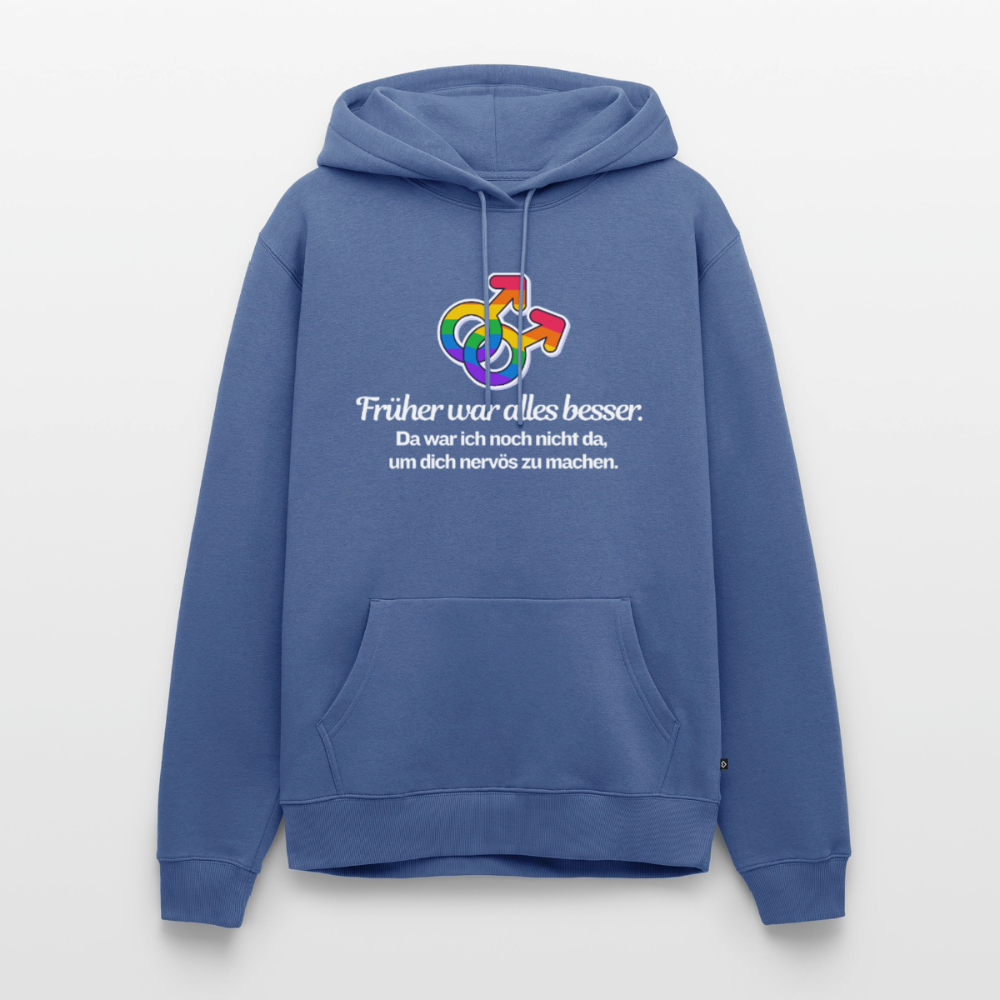 Früher war alles besser Premium Hoodie | Queer Male Symbols Statement - Taubenblau