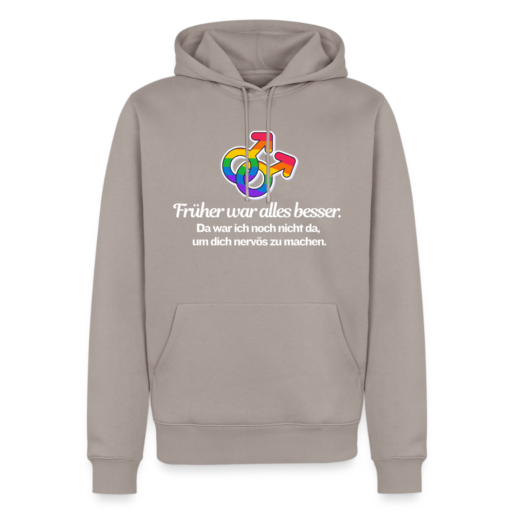 Früher war alles besser Premium Hoodie | Queer Male Symbols Statement - Taupe