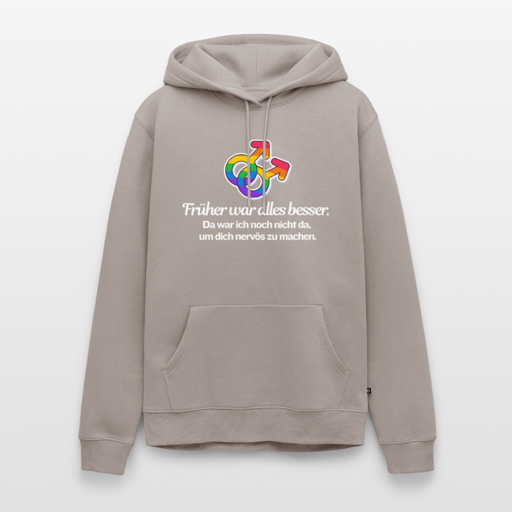 Früher war alles besser Premium Hoodie | Queer Male Symbols Statement - Taupe