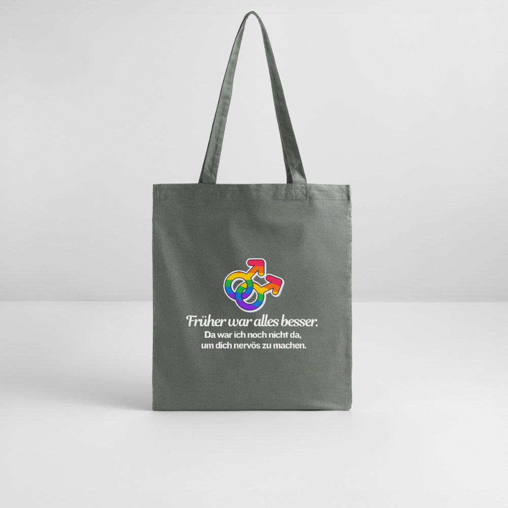 Früher war alles besser - Stanley/Stella Bio-Stoffbeutel | Queer Statement Bag - Anthrazit