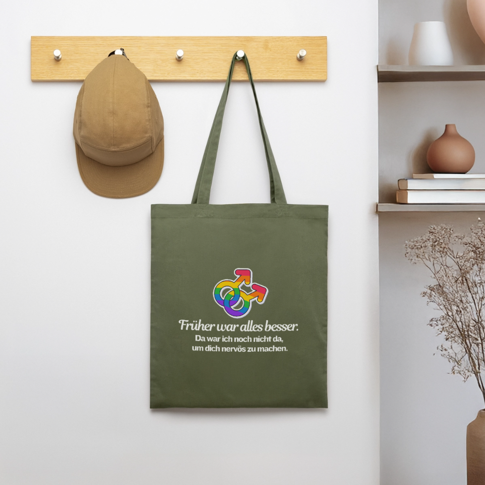 Früher war alles besser - Stanley/Stella Bio-Stoffbeutel | Queer Statement Bag - Khaki