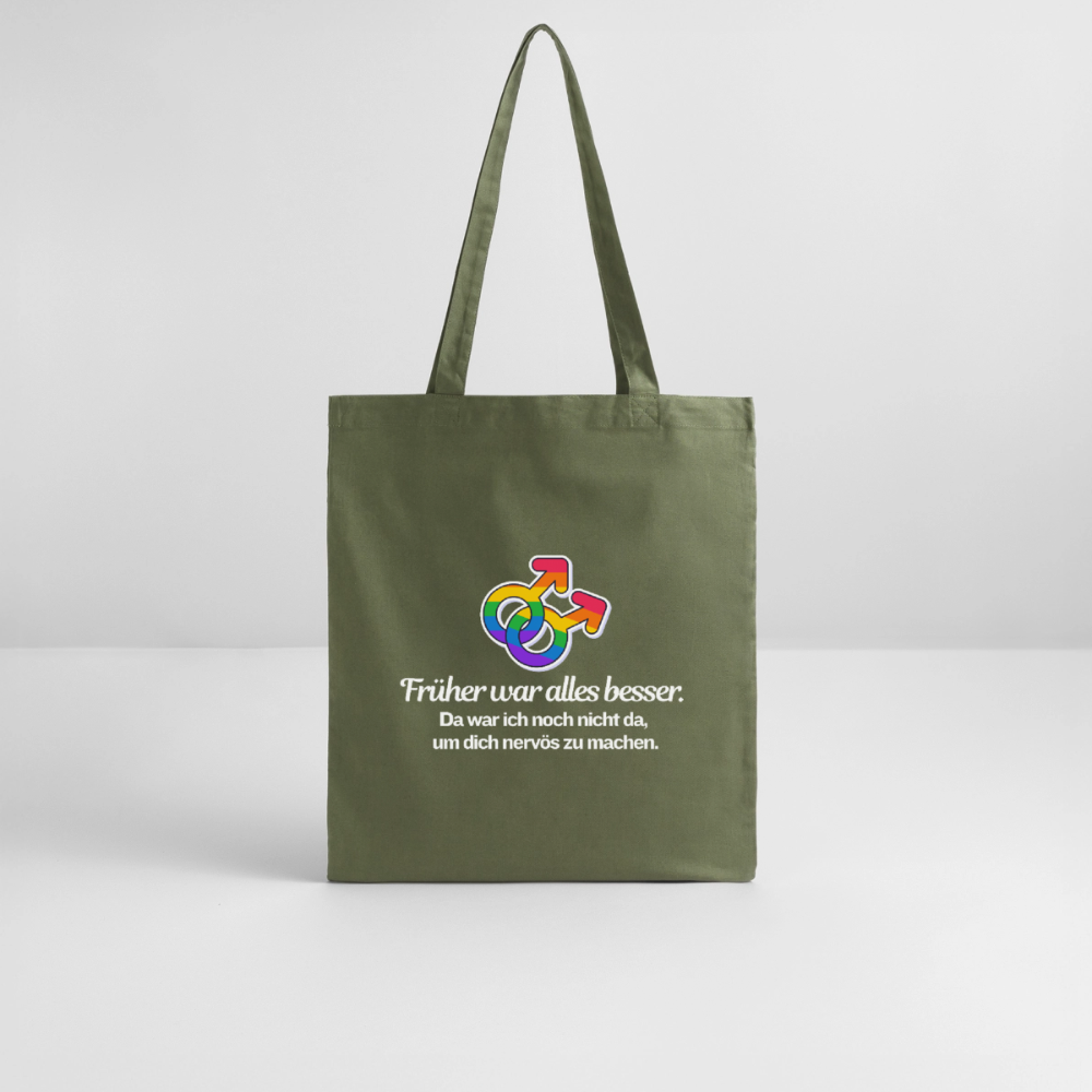 Früher war alles besser - Stanley/Stella Bio-Stoffbeutel | Queer Statement Bag - Khaki