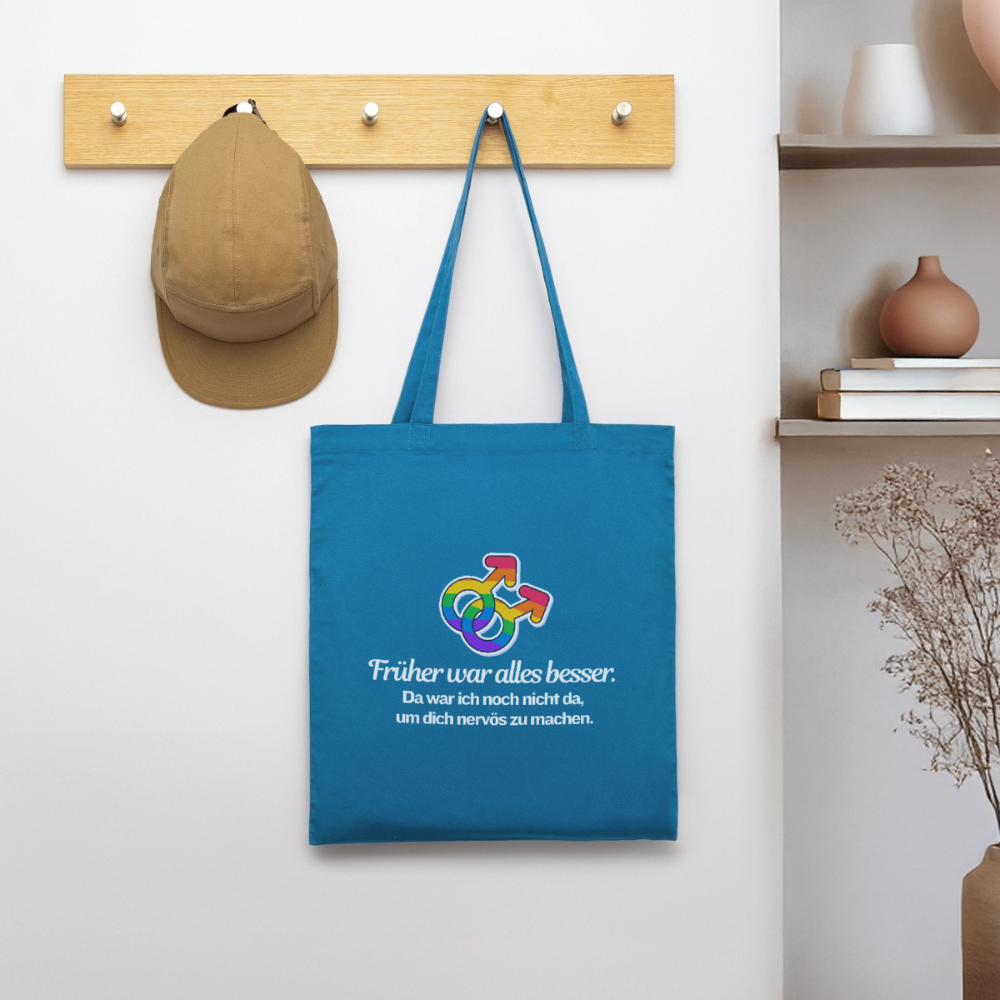 Früher war alles besser - Stanley/Stella Bio-Stoffbeutel | Queer Statement Bag - Königsblau