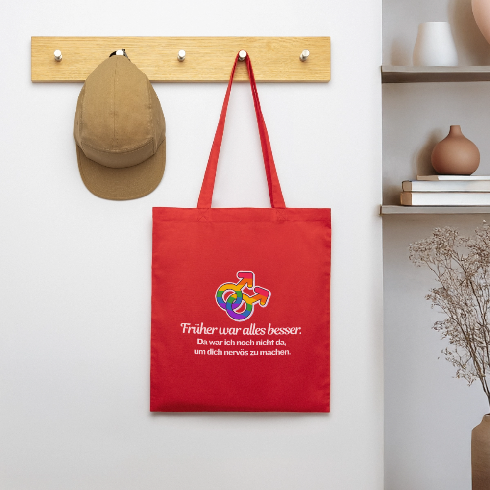 Früher war alles besser - Stanley/Stella Bio-Stoffbeutel | Queer Statement Bag - Rot