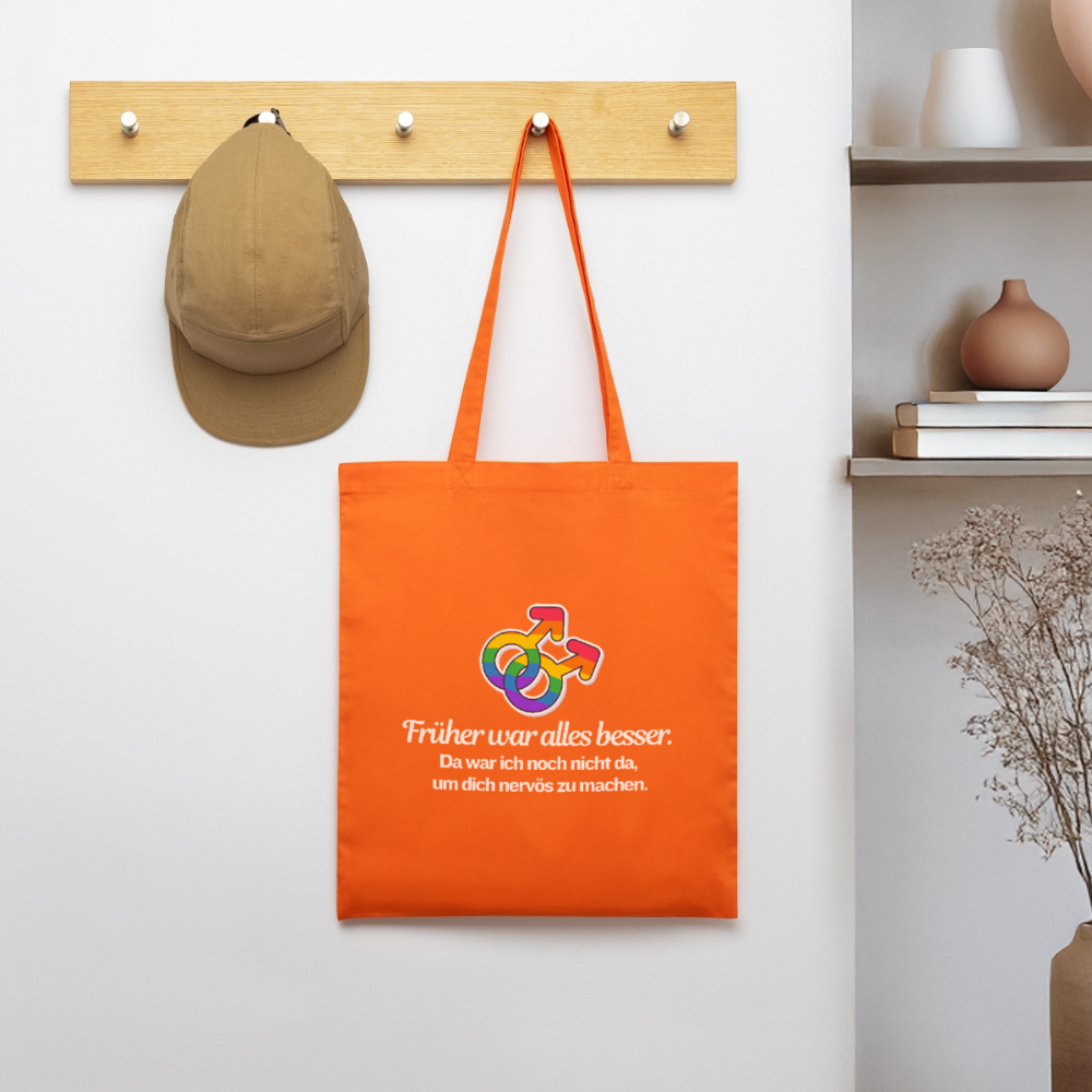 Früher war alles besser - Stanley/Stella Bio-Stoffbeutel | Queer Statement Bag - Tieforange