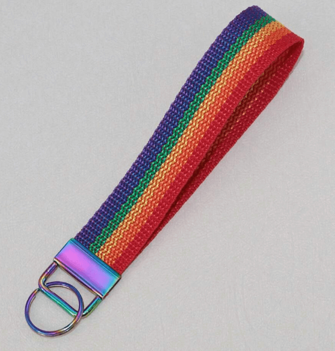 Regenbogen Schlüsselanhänger (kurz) - PrideMerch.de - Team Behinderte im Queer Cities e.V.