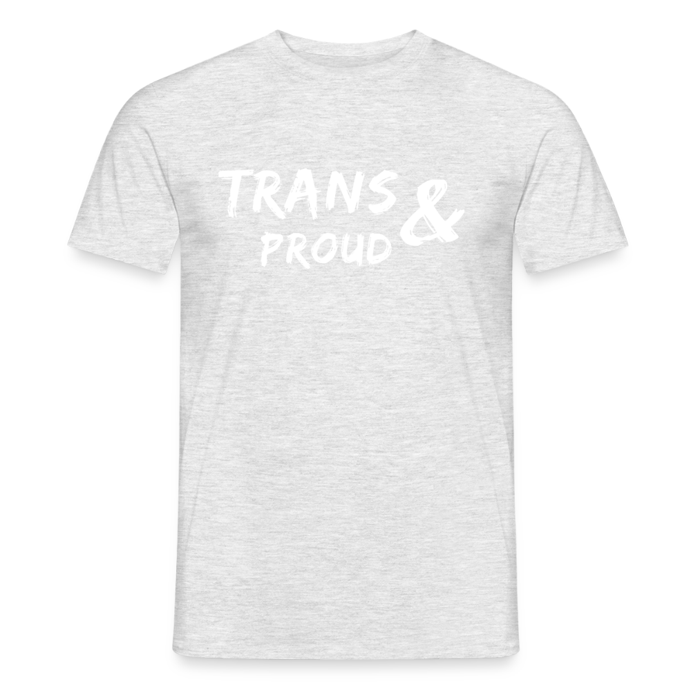 Klassisch grau-meliertes Kurzarmshirt als freigestelltes Produkt-Mockup. Der zentrierte Menschenrechts-Schriftzug verleiht dem zeitlosen Kleidungsstück eine wichtige, gesellschaftliche Relevanz.