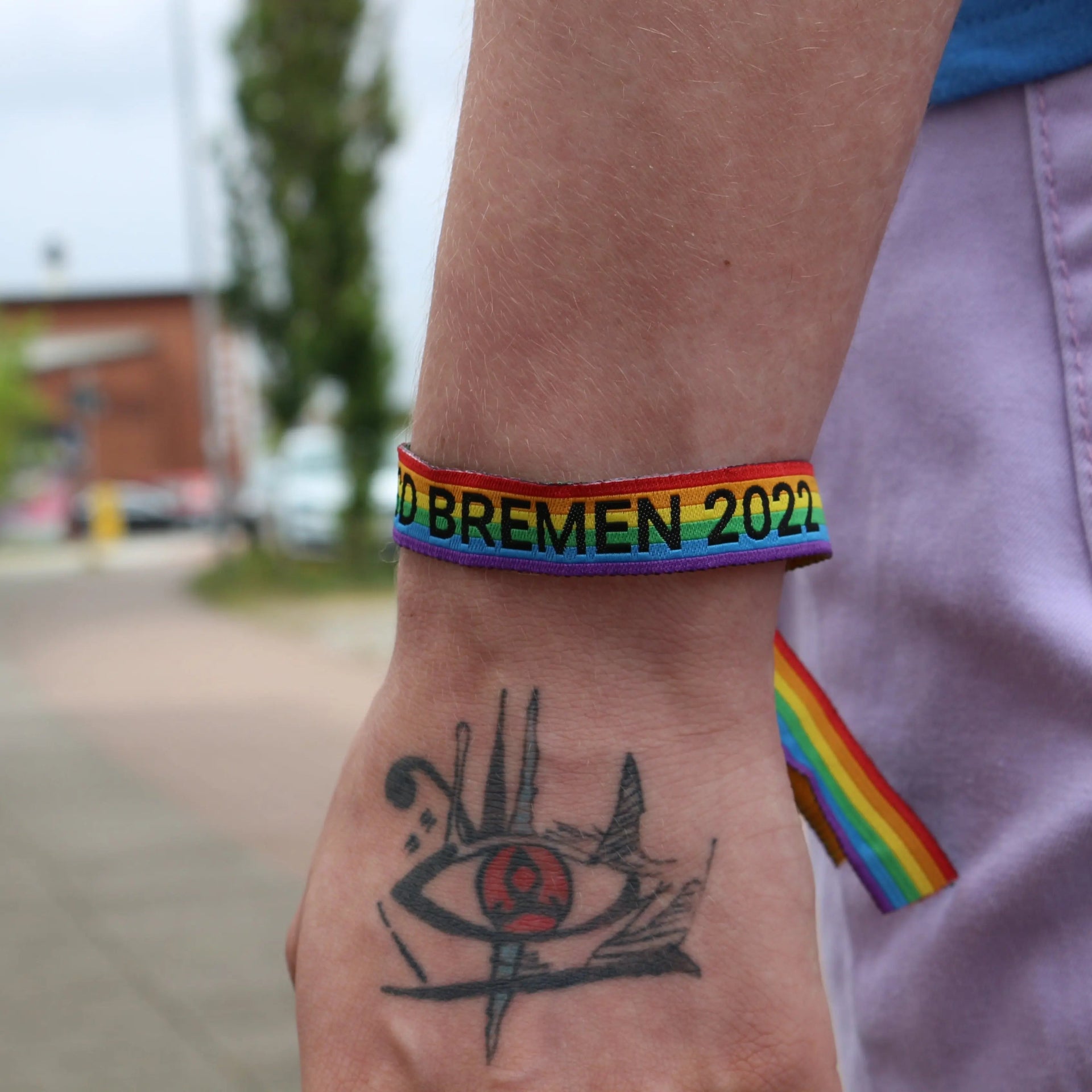 Pride-Armband des CSD Bremen 2022 (Stoffarmband) - PrideMerch.de - Team Behinderte im Queer Cities e.V.