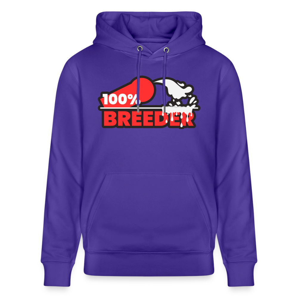 Purple Love Bio-Hoodie mit dem starken 100% Breeder Kink Statement