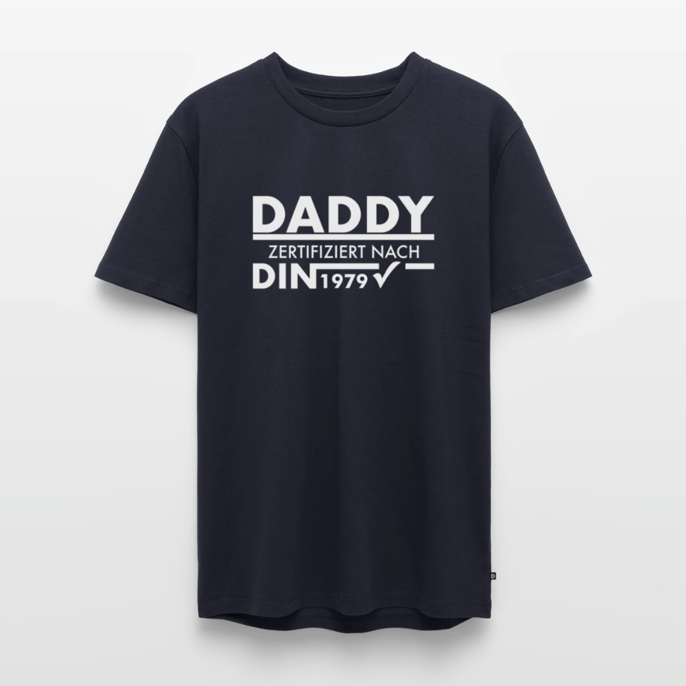 Personalisiertes „Daddy Zertifiziert“ T-Shirt – Nach DIN-Norm [Jahr] - Navy