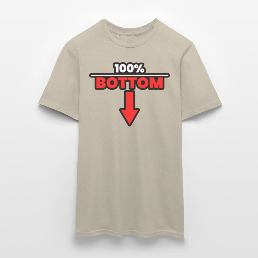 100% BOTTOM [PFEIL] | Kink Fetish Pride T-Shirt - Sandbeige