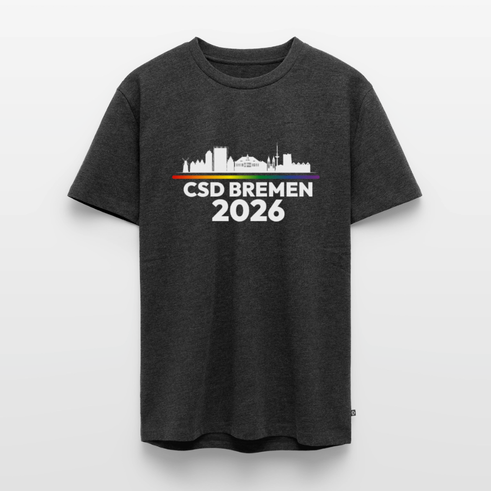 CSD Bremen 2026 Pride Premium T-Shirt (dunkel Farben helle Schrift) - Anthrazit meliert