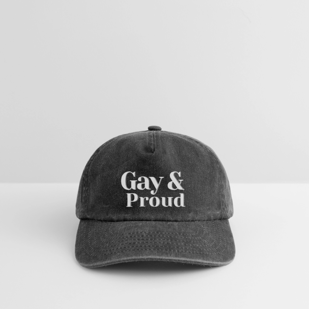 Gay & Proud | Pride Vintage Cap [SIMPLE] - Vintage Schwarz