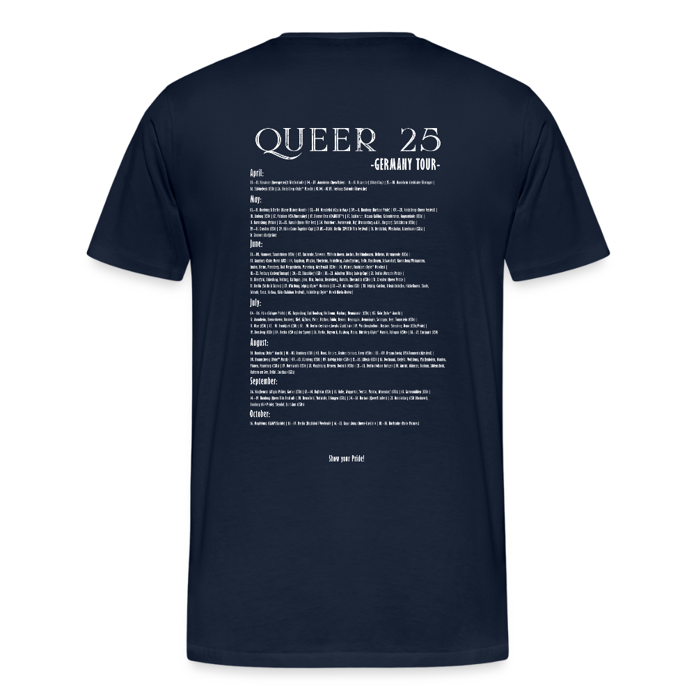 PRIDE Must Go On T-Shirt Germany Tour 2025 (weiße Schrift) - Navy