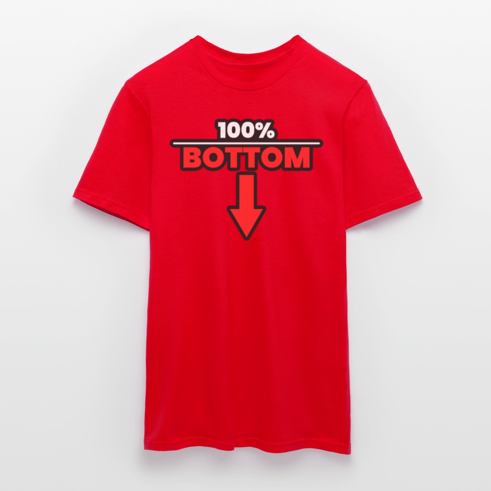 100% BOTTOM [PFEIL] | Kink Fetish Pride T-Shirt - Rot