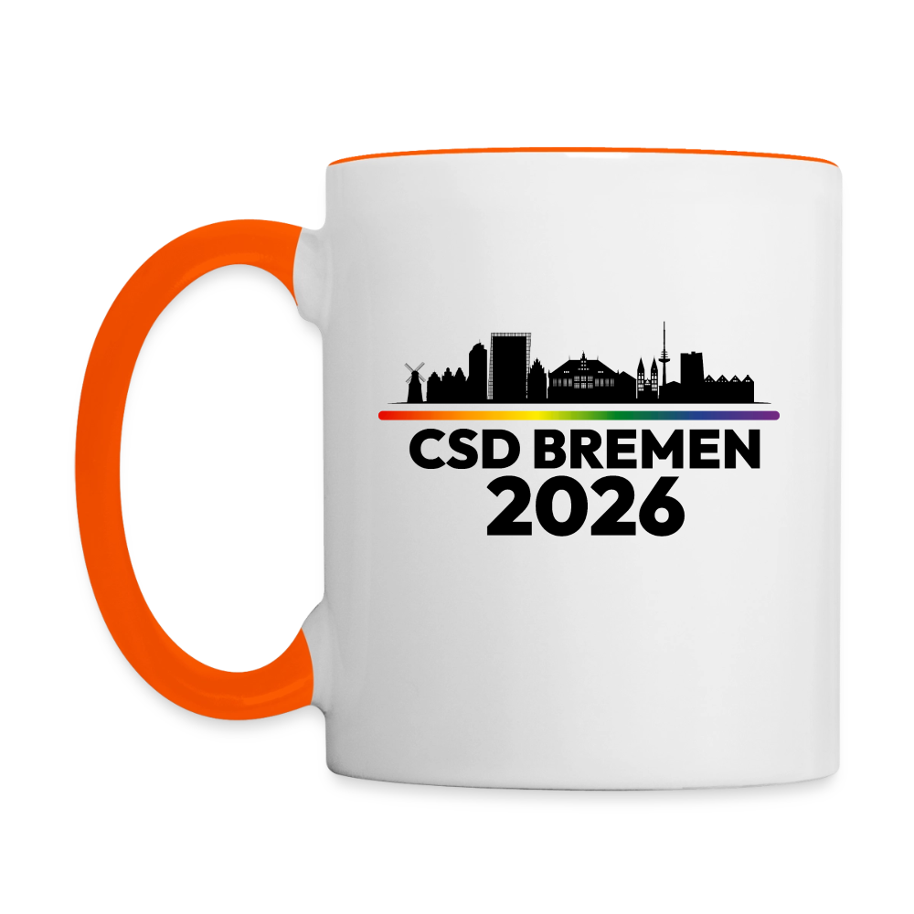 CSD BREMEN 2026 Pride Tasse zweifarbig - Weiß/Orange