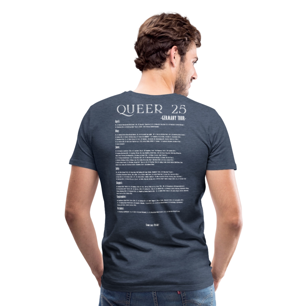 Pride T-Shirt QUEER | Germany Tour 2025 - Blau meliert