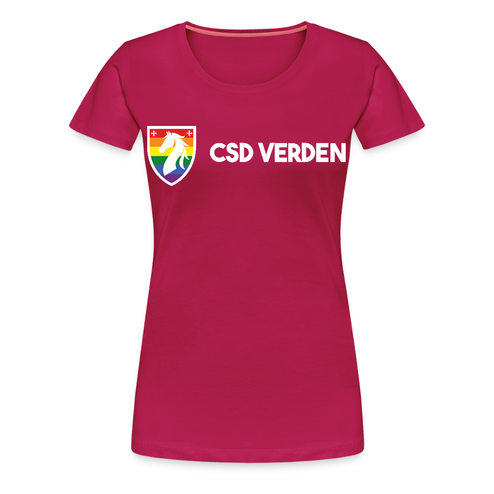 CSD Verden Premium Pride T-Shirt Tailiert Doppelseitig - dunkles Pink
