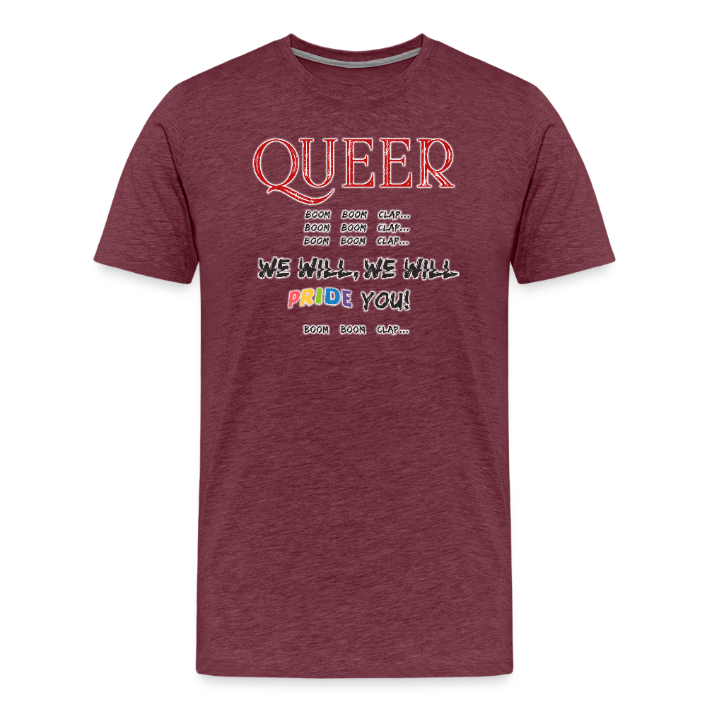 Pride T-Shirt QUEER | Germany Tour 2025 - Bordeauxrot meliert