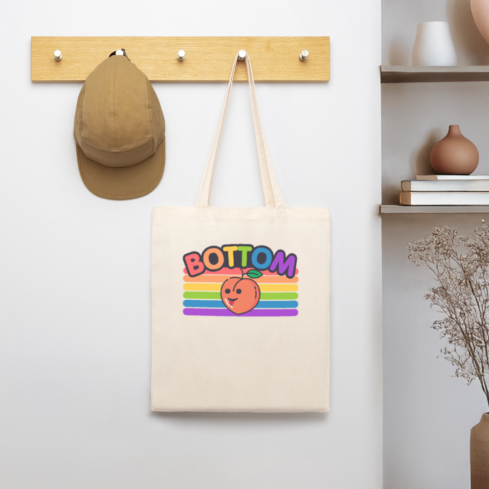 Bottom Gay | Pride Bio-Stoffbeutel - Weißgrau