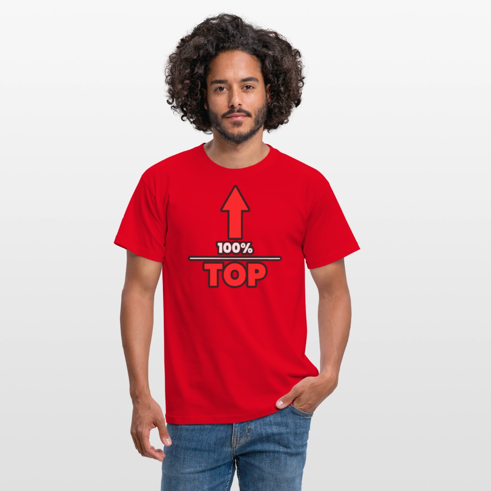 100% TOP [PFEIL] | Kink Fetish Pride T-Shirt - Rot