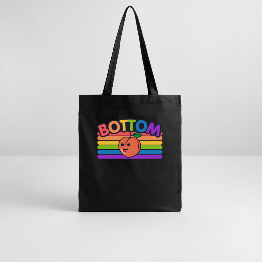 Bottom Gay by PrideLAB | Pride Bio-Stoffbeutel - Schwarz