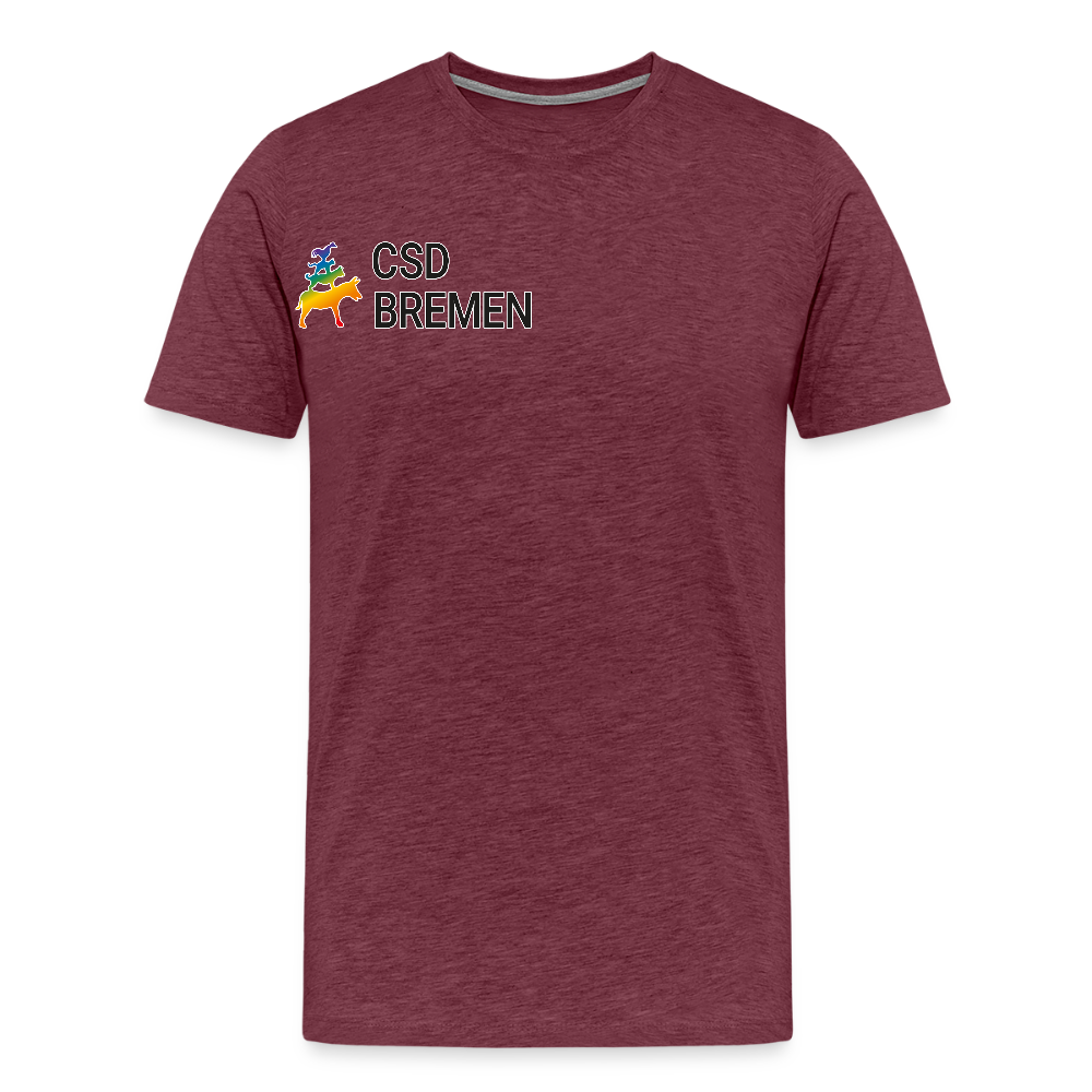 CSD Bremen | Pride Premium T-Shirt - Bordeauxrot meliert