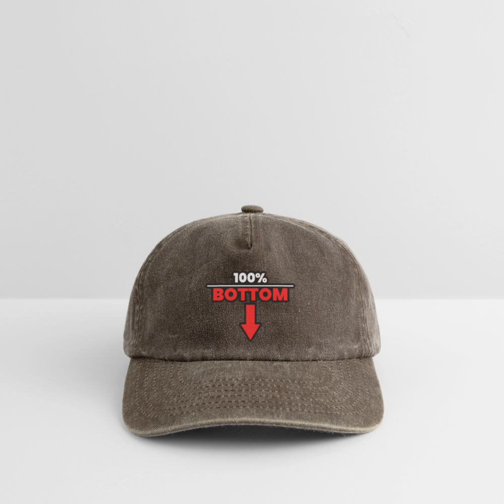 100% BOTTOM [PFEIL] | Kink Fetish Pride Vintage Cap - Vintage Braun