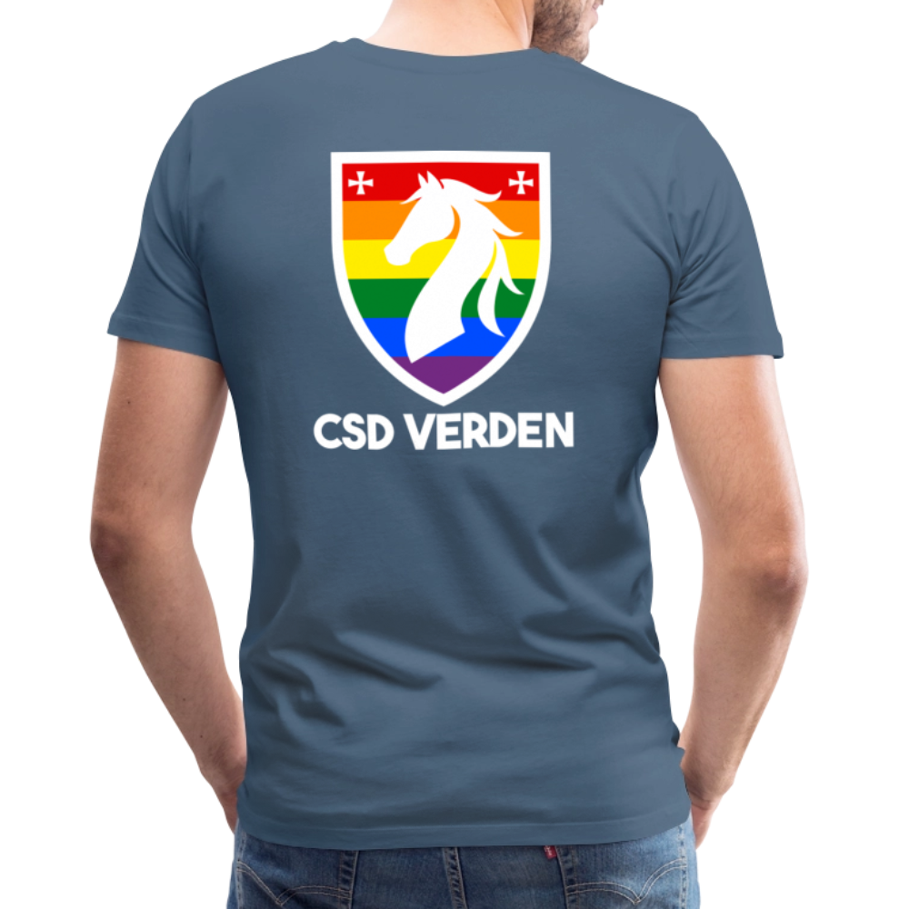 CSD Verden Premium Pride T-Shirt Doppelseitig - Blaugrau