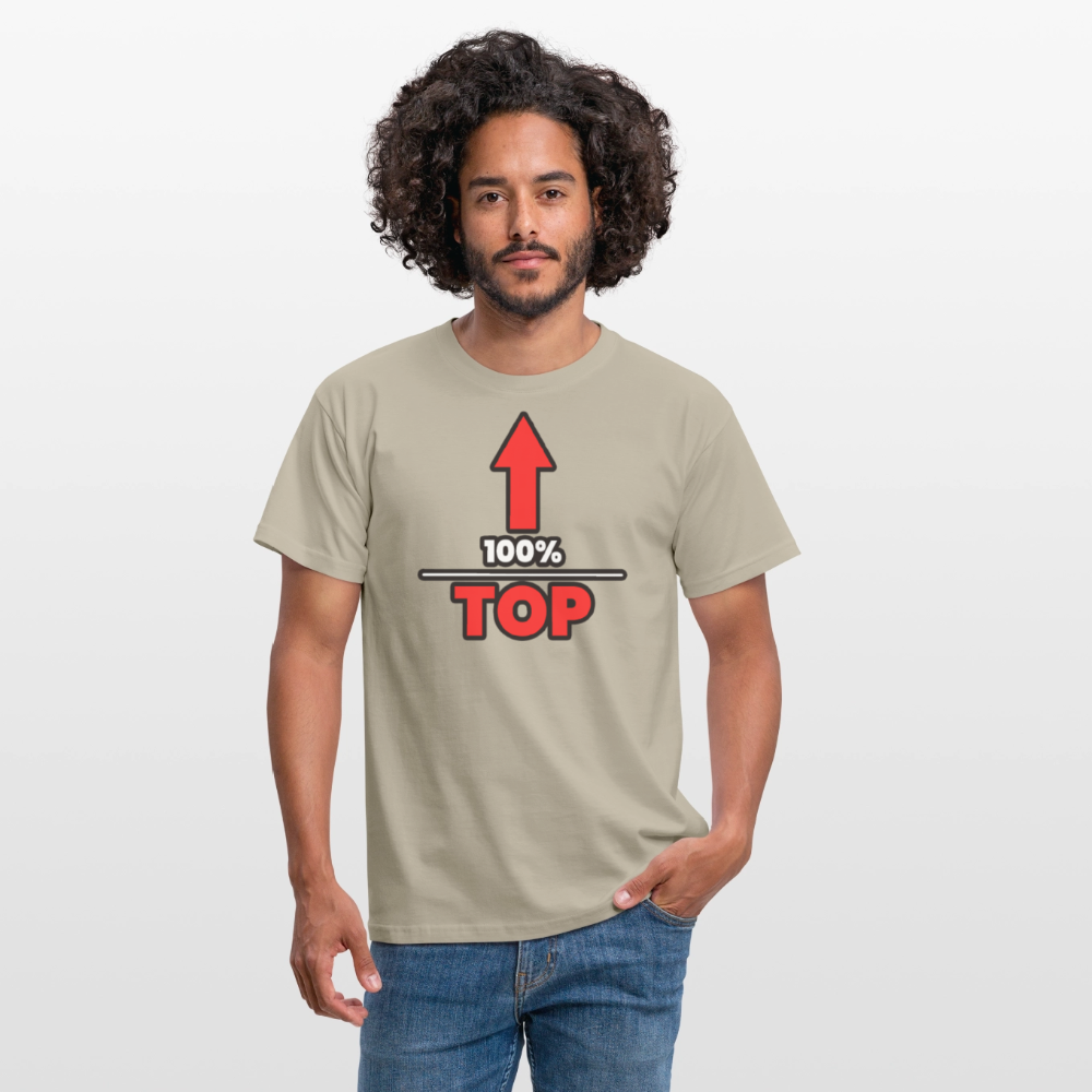 100% TOP [PFEIL] | Kink Fetish Pride T-Shirt - Sandbeige