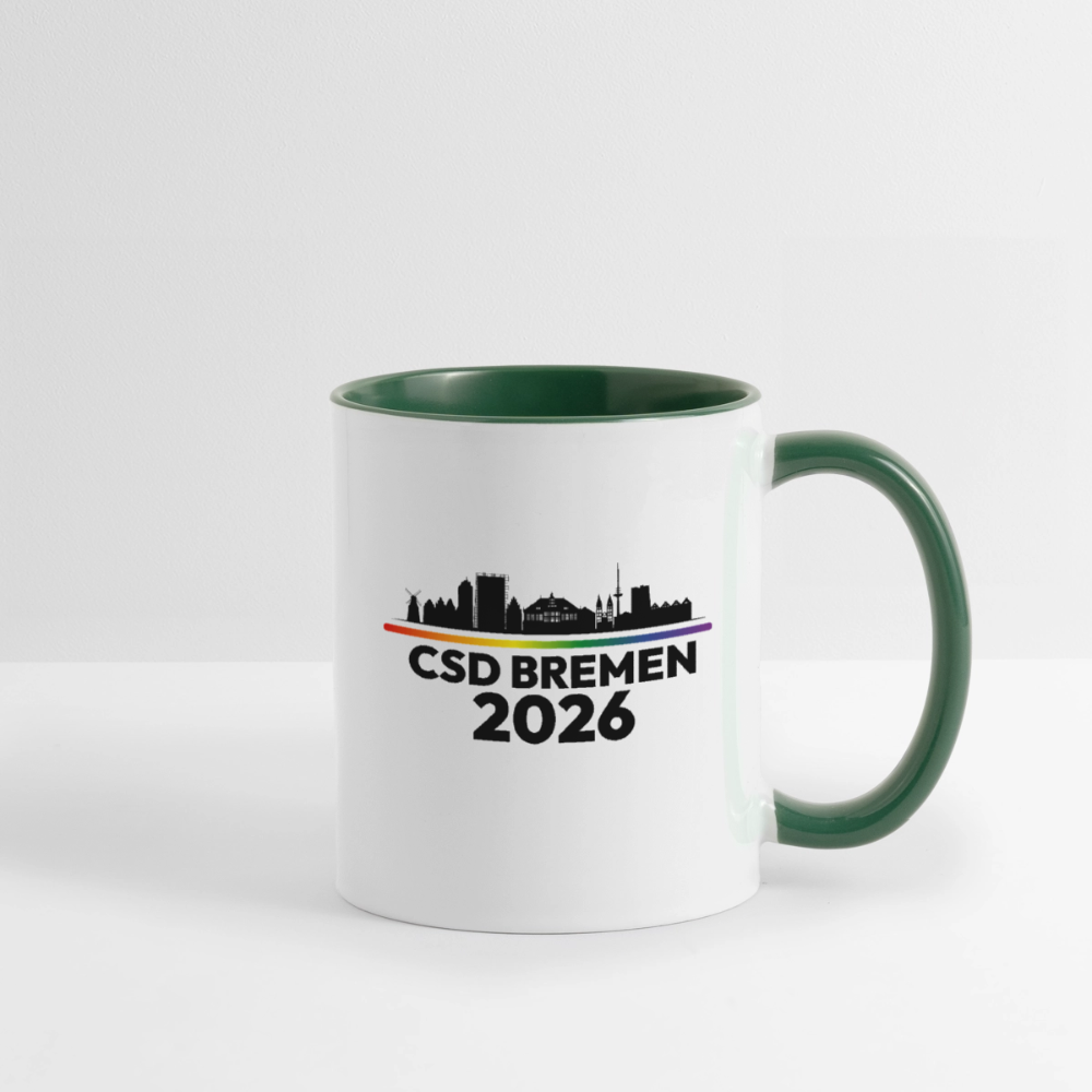 CSD BREMEN 2026 Pride Tasse zweifarbig - Weiß/Dunkelgrün