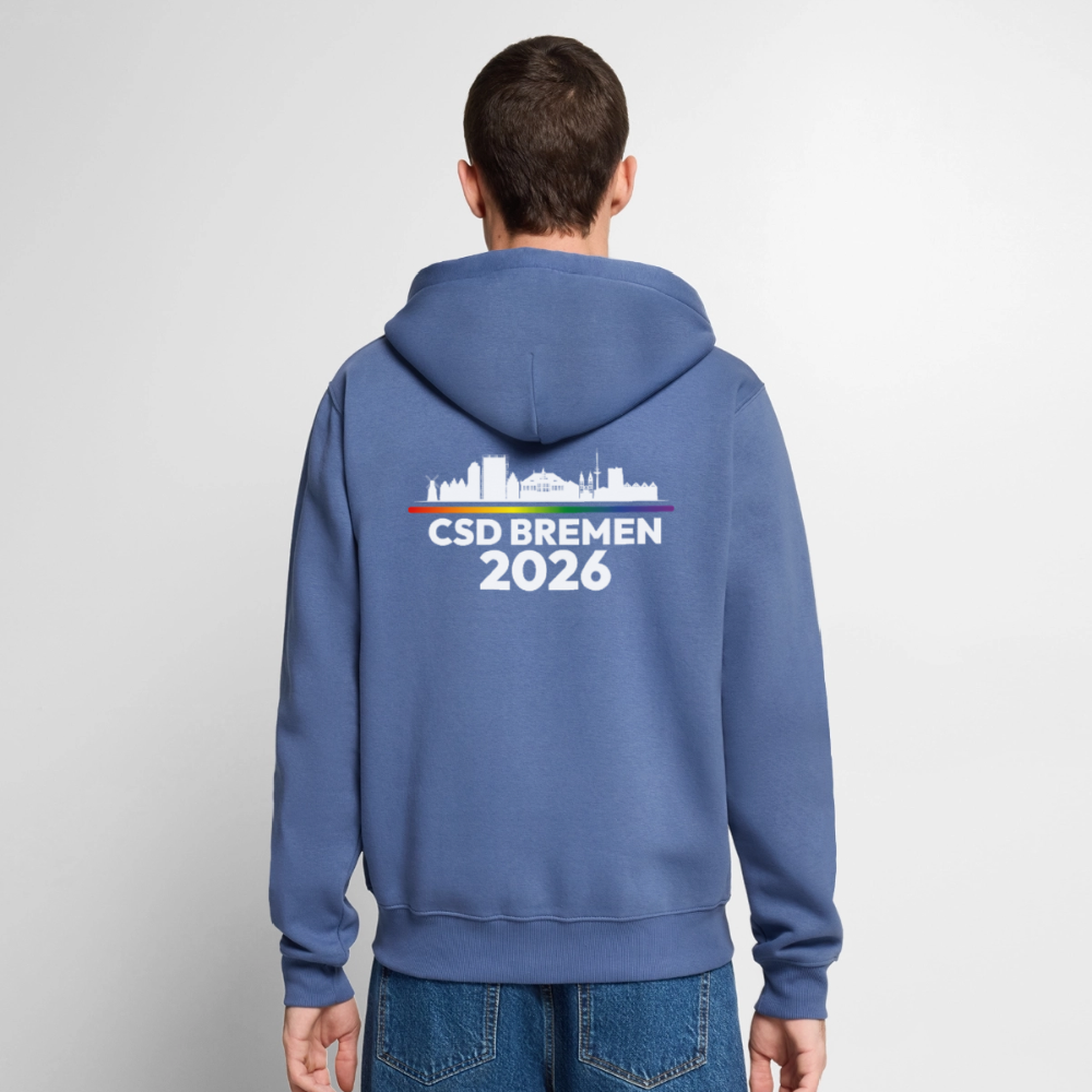 CSD BREMEN 2026 PRIDE | Premium Kapuzenjacke - Taubenblau