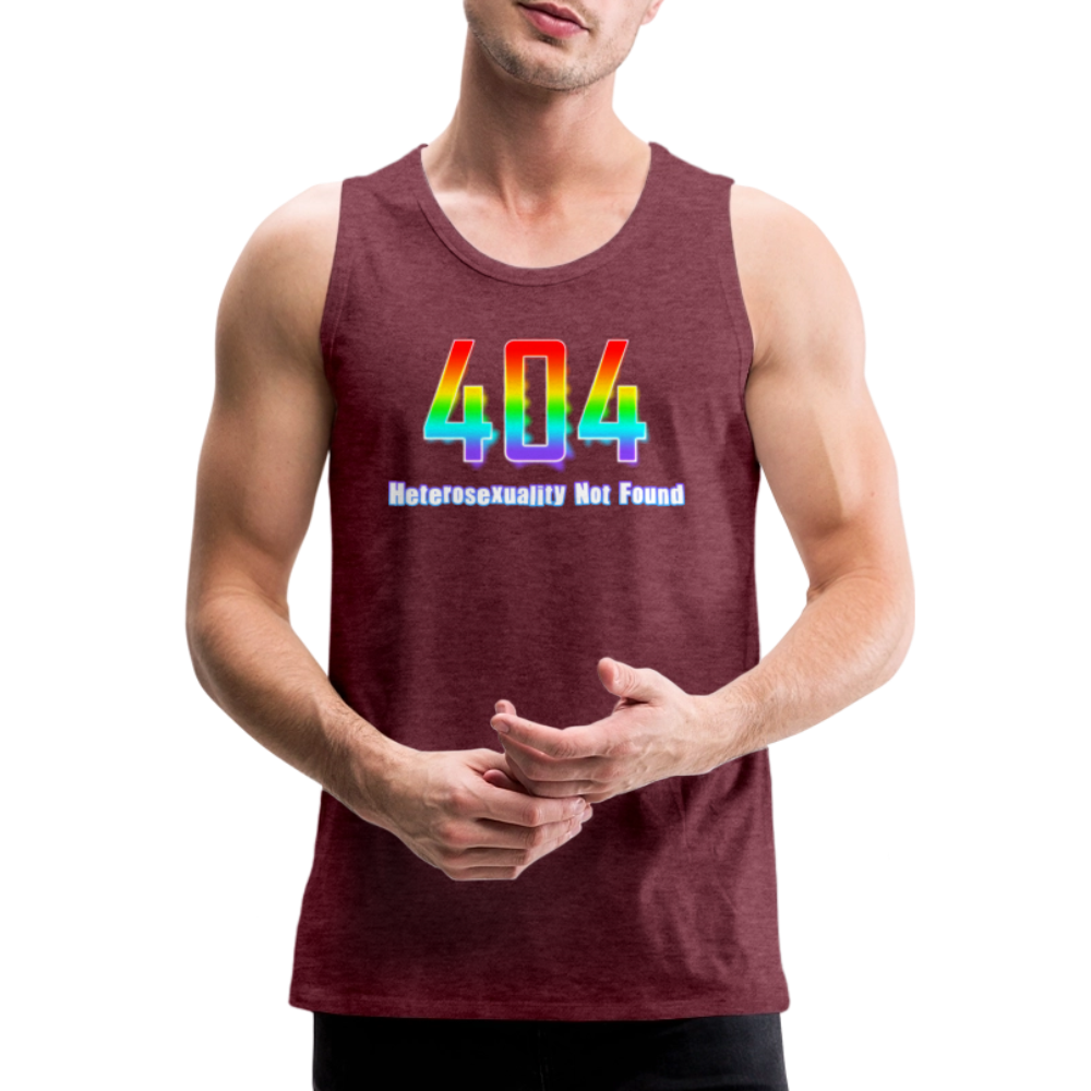 Error 404 Heterosexuality Not Found Premium Tank Top - Bordeauxrot meliert